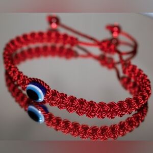 Red string evil eye bracelet, evil eye charm, red bracelet, lucky red bracelets